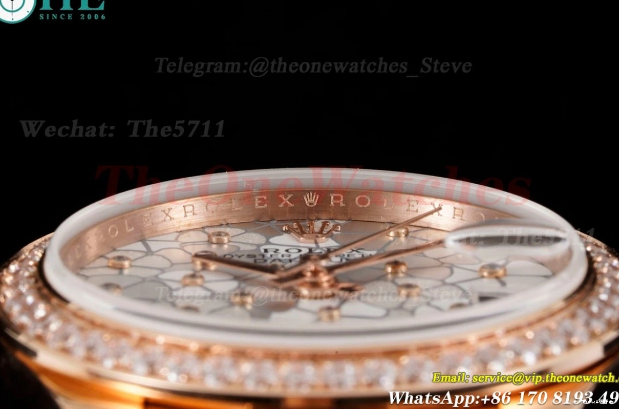 Dia RG JDF Datejust A2824 31mm White Flower RG Dial 0401